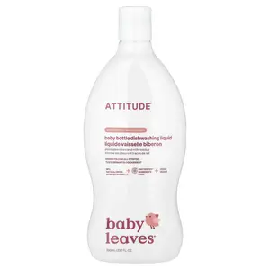 ATTITUDE Baby Leaves®, Baby Bottle Dishwashing Liquid, Unscented, 23.7 fl oz (700 ml)