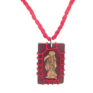 Santa Muerte Reversible Red Necklace
