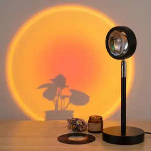 Aesthetic Sunset RGB Mood Lamp, Dorm Essential 180° Adjustable Night Light with Remote, 4-Mode USB-Powered Novelty Light for Bedroom, Gaming Room, Great Gift for Any Occasion timeless