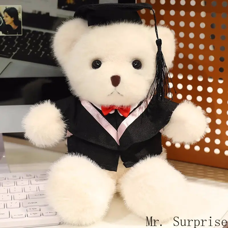 Soft Plush Graduation Teddy Bear in Doctor, Bachelor or Master Uniform, 3D Stuffed Animal Collectible, University Souvenir Gift for Graduates & Roommates, Desktop House Decoration, Fabric, Collectibles, 3-Dimensional Shape, 3D Shape, Bachelor, Master, Doc