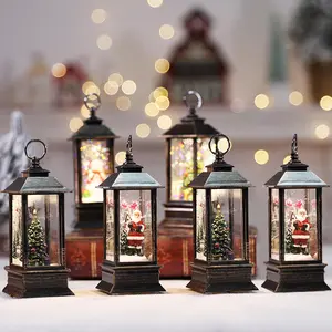 Christmas Mini LED Candle Lanterns – Hanging Holiday Decor with Santa, Christmas Tree– Indoor Outdoor Christmas Tree Decorations