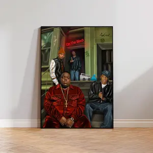 (UNFRAMED) Oldschool Rapper Hiphop 90s Print Poster, Music Lover Wall Art, Thug Life Decoration, Bedroom Living Room Decor