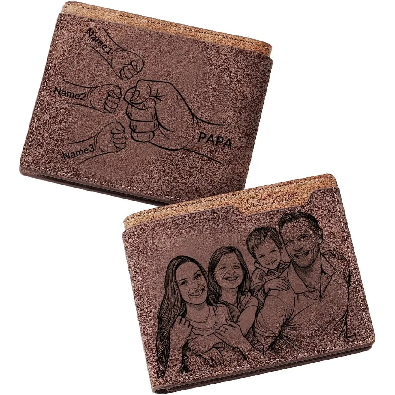 Photo & Name Wallet Dad, Personalized Engraved Gifts for Men