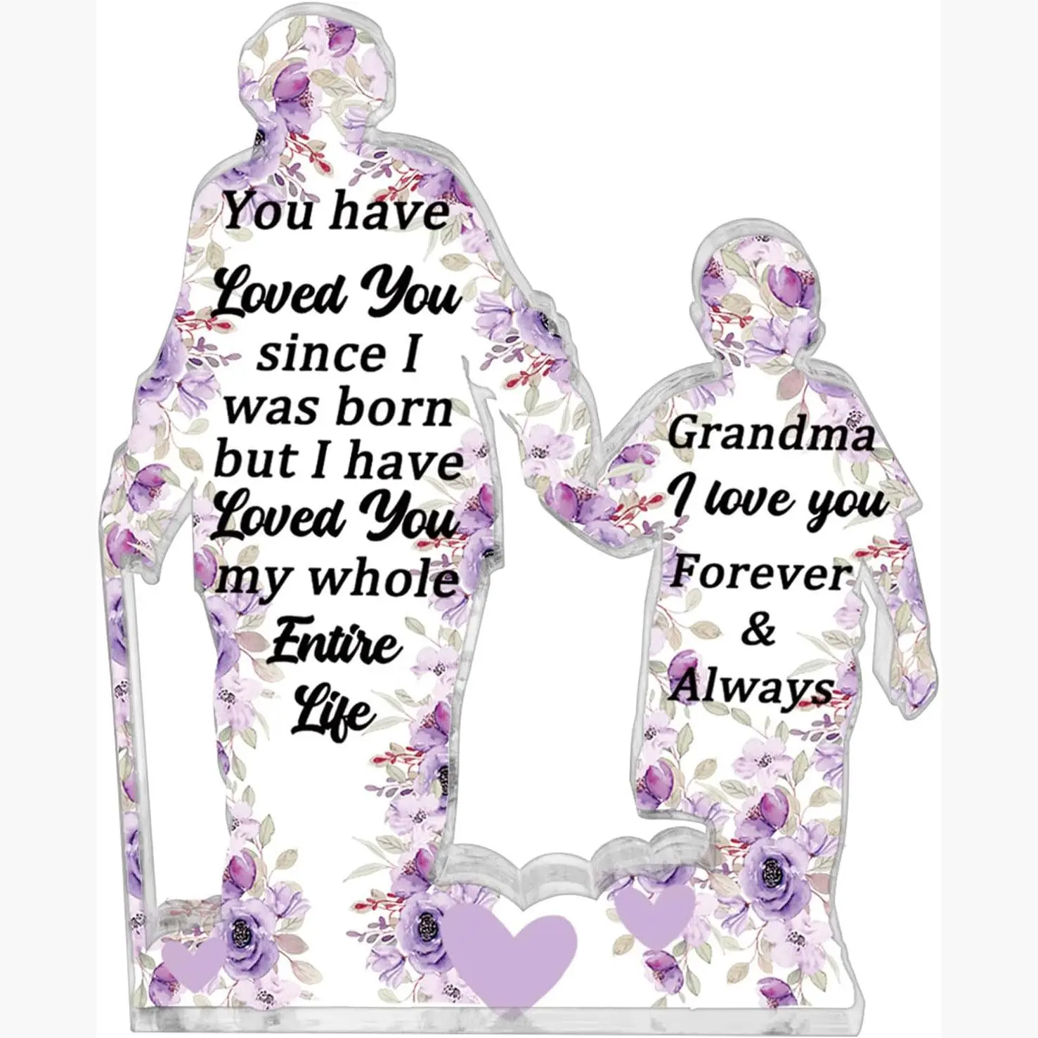 Grandma Gift, Engraved Acrylic Puzzle Piece, Adorable Grandma Presents for Birthday, Christmas, Thanksgiving, Elegant Decorative Heart Plaque with Lovely Quote, Signs, Home Decor Accessories