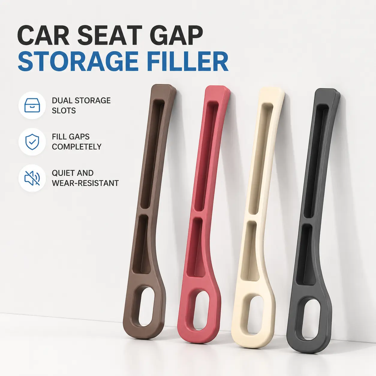 Upgraded PU Leather Seat Gap Filler - Multi-Functional Car Storage Organizer & Leak-Proof Gap Blocker - Universal Fit