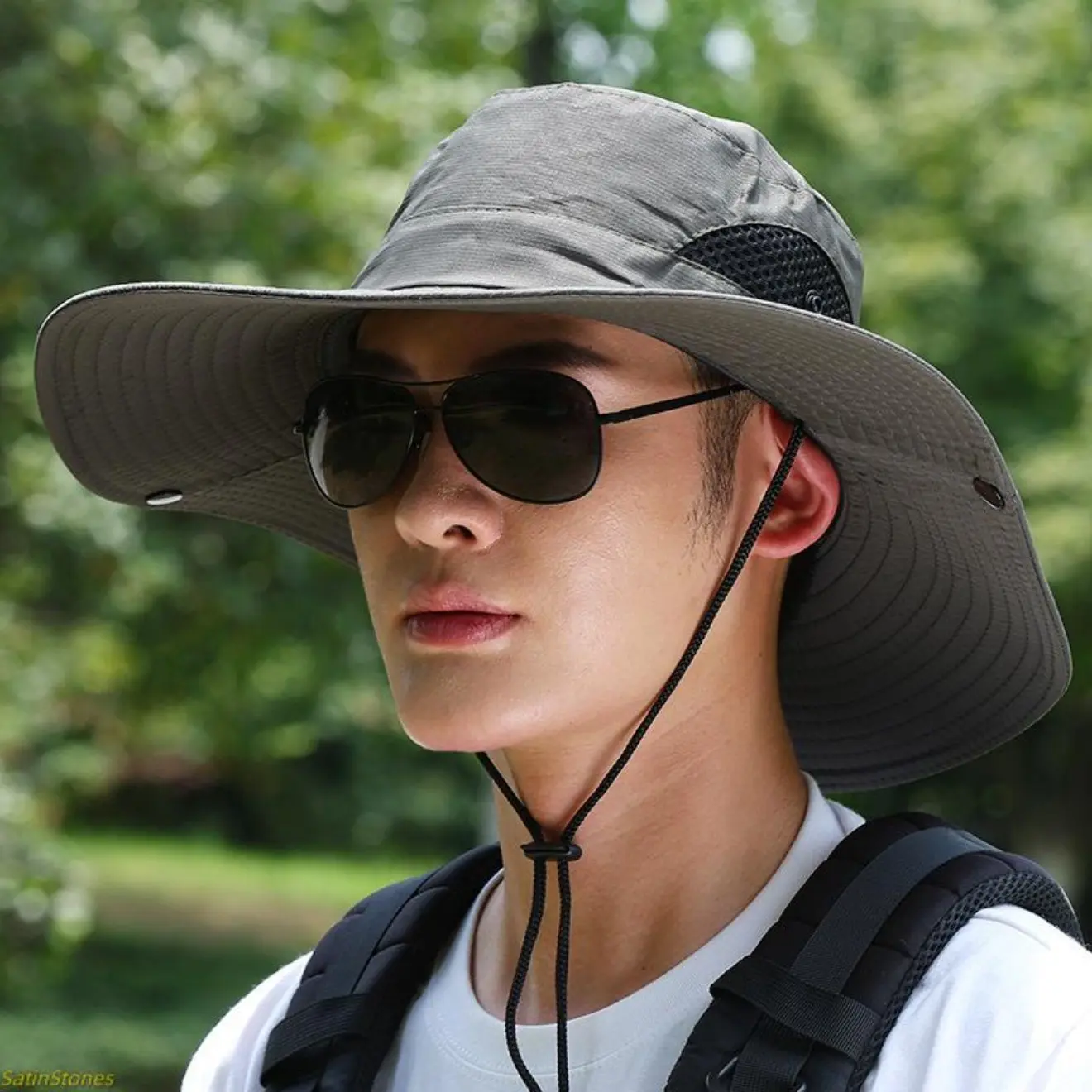 2026 Wholesale Outdoor Men's Sun Hat, Wide Brim Face Shading Fishing Hat, Foldable Hiking Cap, Waterproof And Breathable Bucket Hat