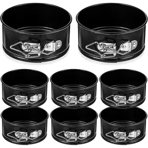 8 Pcs 4 Inch Mini Springform Pans Nonstick Leakproof Round Cake Pans with Removable Bottom Mini Cheesecake Baking Molds