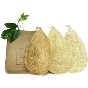 Natural Loofah Dish Sponge Pack 3 Vegetable Scrubber for Kitchen -100% Biodegradable Compostable Dishwashing Scouring Pad Zero Waste Plastic Free Eco Friendly Sustainable