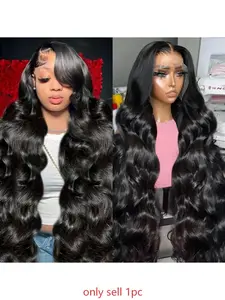 Body Wave HD Lace Front Wigs Human Hair Glueless Wigs Pre Plucked 13x4 Transparent Body Wave Frontal Human Hair Wig with Baby Hair Lace Front for Black Women Glueless Ready To Wear Wig No Glue Wig