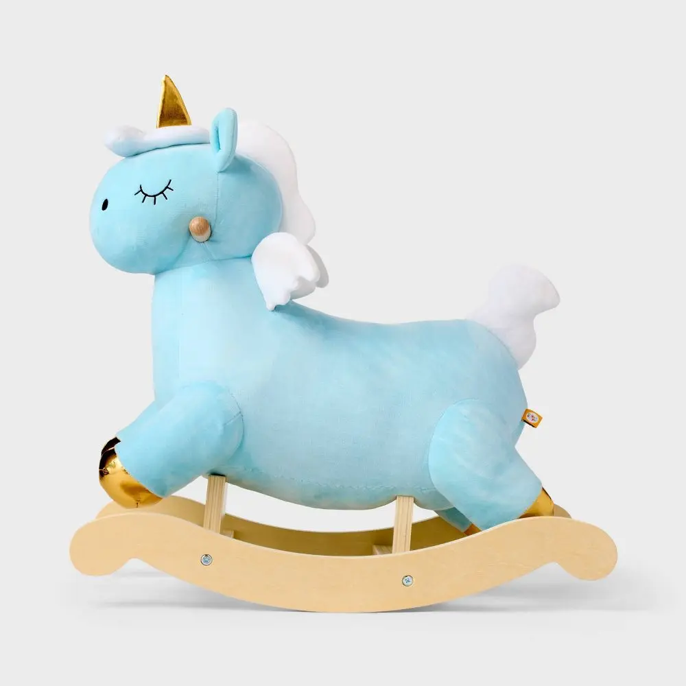 Gigglescape Unicorn Rocker Blue - Rocking Horse Toy 18 Months & Up