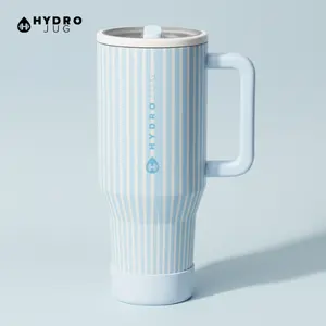 HydroJug Traveler 40 oz Leak Resistant Tumbler Reusable Insulated Stainless Steel Water Bottle with Handle & Flip Straw Rubber Base Gifts for Women Men Cape Cod