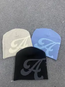 2026 European and American Street New Trendy Jacquard Knitted Hat Hip Hop Fashion Versatile Hoodie Knitted Hat