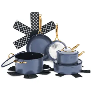 Thyme & Table Signature 12-Piece Cookware Set Non-Stick - Blue Thyme & Table