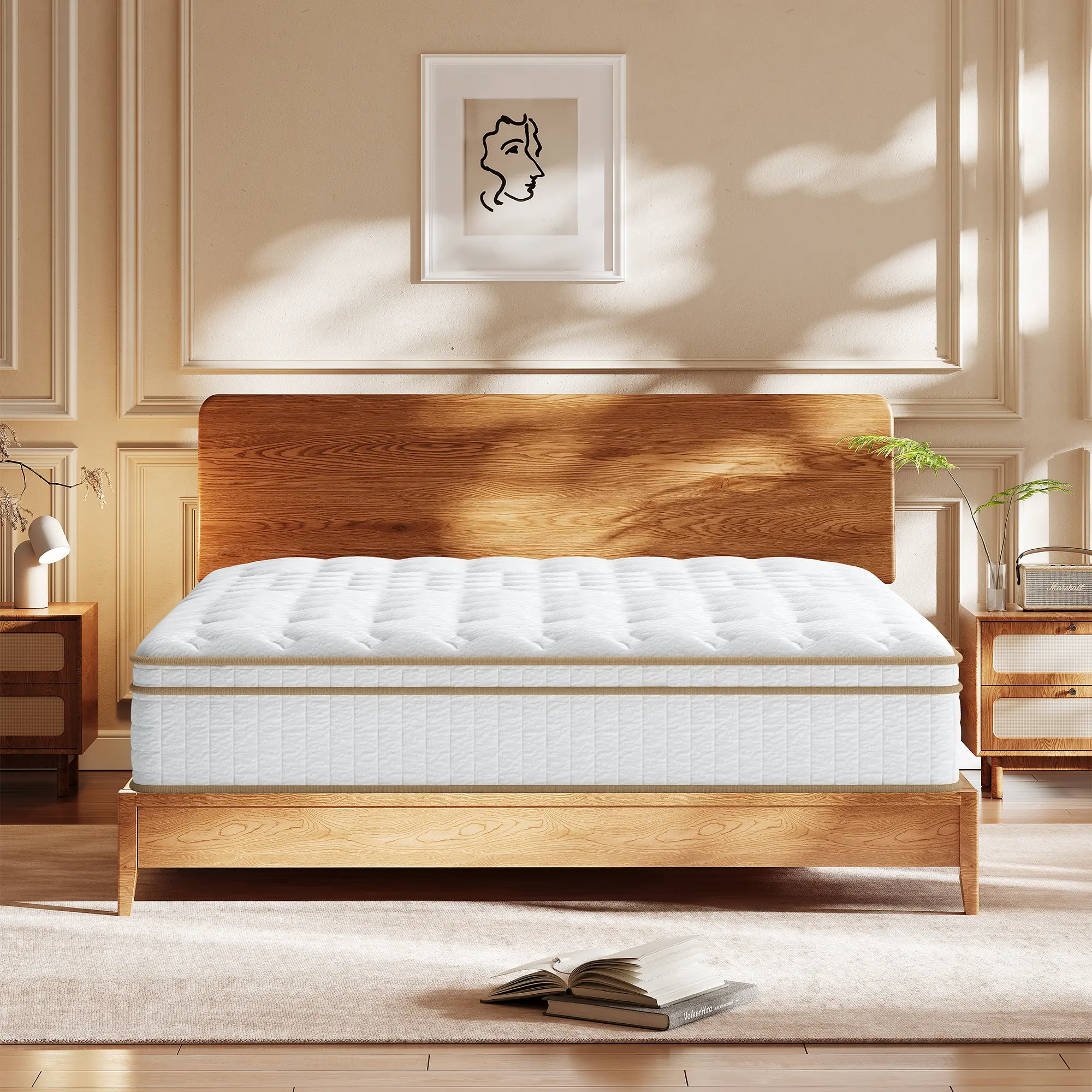Queen Size 12-Inch Hybrid Boxed Mattress, Memory Foam & Individual Pocket Springs, Medium Firm, Motion Isolation, Pressure Relief, Fiberglass Free, Breathable Knit Cover, Back & Lumbar Support, Ergonomic Design, Hotel-Style Comfort (Clearance Mattresses),