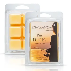 The Candle Daddy's Gone Fishin' - D.T.F. "Down To Fish" - Ocean Breeze Scented Melt- Maximum Scent Wax Cubes/Melts- 1 Pack -2 Ounces- 6 Cubes
