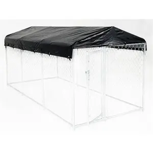 Jewett Cameron Company  Weatherguard Kennel Cover only; Black - 5 W X 15 L ft.
