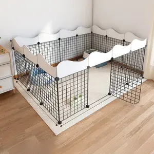 Dog Fence for Small Dogs and Teddy Breeds, Indoor Pet Barrier with Freely Combined Isolation Gates, Adjustable Puppy Playpen Enclosure, Durable Puppy Playpen