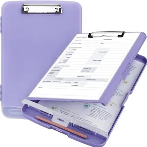 Clipboard with Storage, Plastic Clipboards 8.5x11 with Pen Holder, High Capacity  Clipboard Folder, Side Opening Storage Clip Board for Office Work  Teachers (Light Purple)