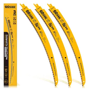 Japanese Teeth Reciprocating Saw Blades,15" Arc Curved Wood Pruning Sawzall Blades for Tree Trimming & Wood Cutting(6TPI/3Pack)