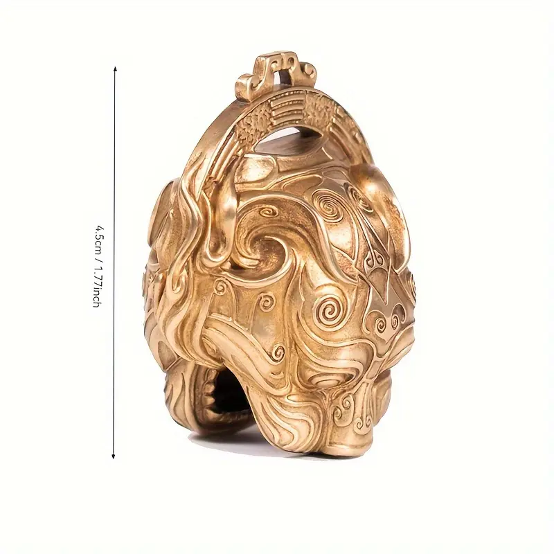Vintage Handmade Copper Tiger Head Keychain - Casual Street Style Fortune Amulet, Auspicious Good Luck Charm, Unisex Gift, Animals, Good Luck Amulet