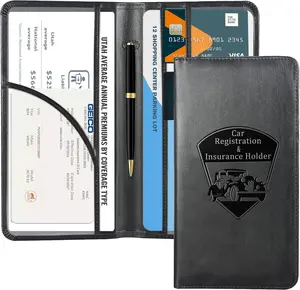 Car Registration and Insurance Holder - Vehicle Glove Box Car Organizer, Auto Truck Comparment Accessories Case for Essential Document, Driver License, Cards