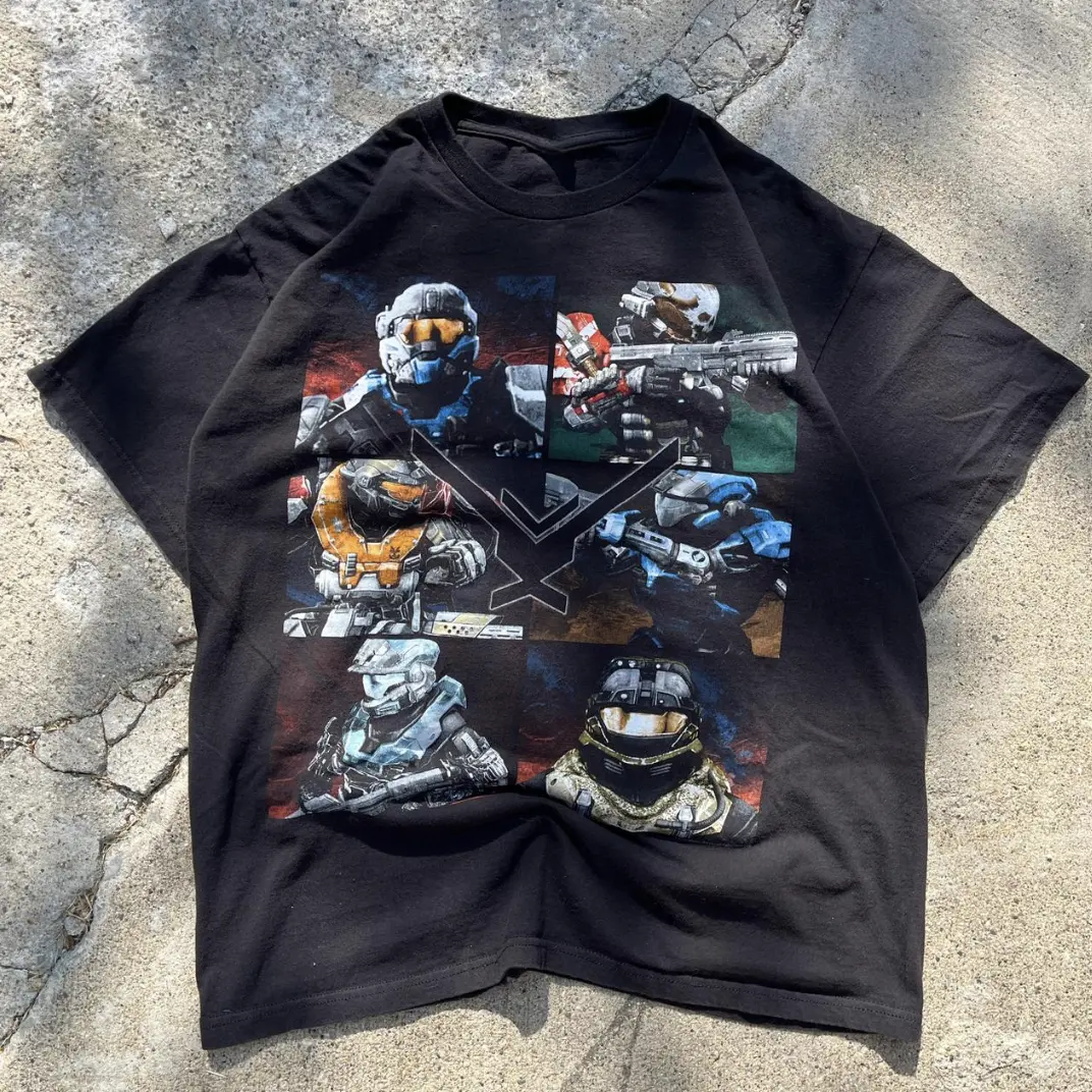 Halo Reach T-Shirt, Gaming Tee, Gifts Shirt, Unisex Vintage Graphic Tees Gothic Grunge Y2k Emo Scene Amity Affliction Style Clothes Men Women Streetwear