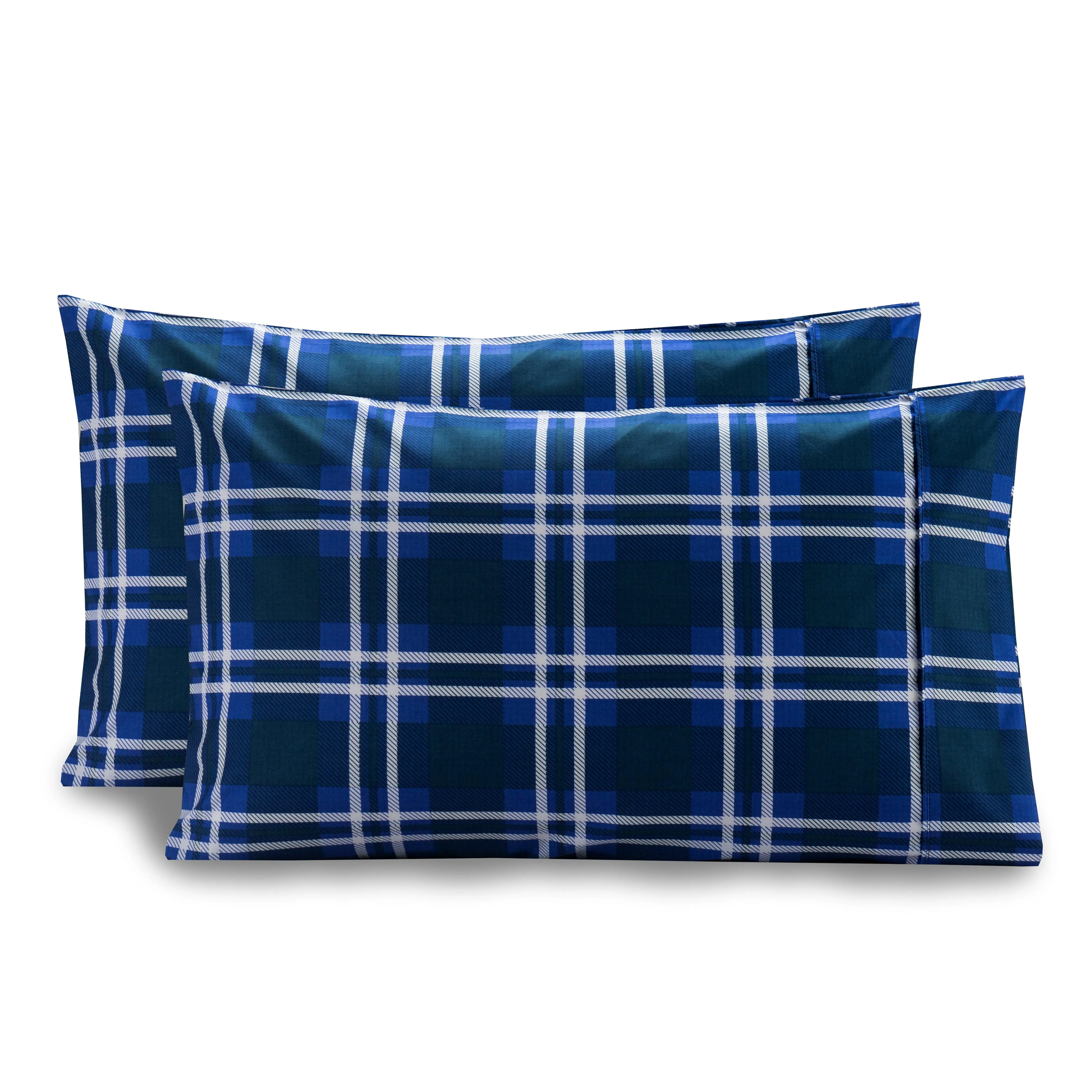 Elegant Comfort 2-Pack Plaid Print Pillowcases – Soft Microfiber for Cozy Bedroom Style, Queen & King Elegant Comfort 2-Pack Plaid Print Pillowcases – Soft Microfiber for Cozy Bedroom Style, Queen & King