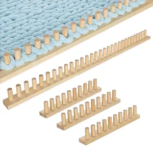 46-inch Blanket Weaving Loom - 3-Piece Oversized Adjustable Height & Width Wood Kit, Beginner-Friendly Chunky Knit System for Adults, Perfect Craft Gift for Blankets/Shawls, Home DIY Knitting & Crochet Haberdashery