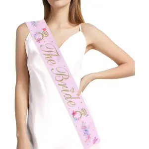 1Set Butterfly Bridal Shower Sash Butterfly Floral Bachelorette Party Decorations the Bride Sash for Engagement Wedding Bachelorette Party Bridal Shower