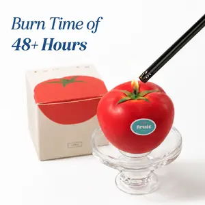 Tomato Fruit Scent Candle – Fresh Tomato Fragrance, Wild Tomato Aroma; Home Decor Gift, Ambient Decoration Home Ornament Candle; Realistic Fruit Design; Made from Soy Wax and Beeswax; Safe Scented