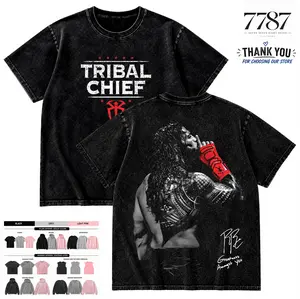 7787 Shop Menswear Tribal Chief Wrestling Graphic Pullover Hoodie Premium Heavy Blend Streetwear Sweatshirt Kangaroo