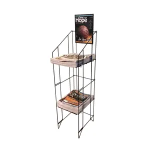 FixtureDisplays® Wire Newspaper Rack Magazine Stand Magazine Rack 1112-912