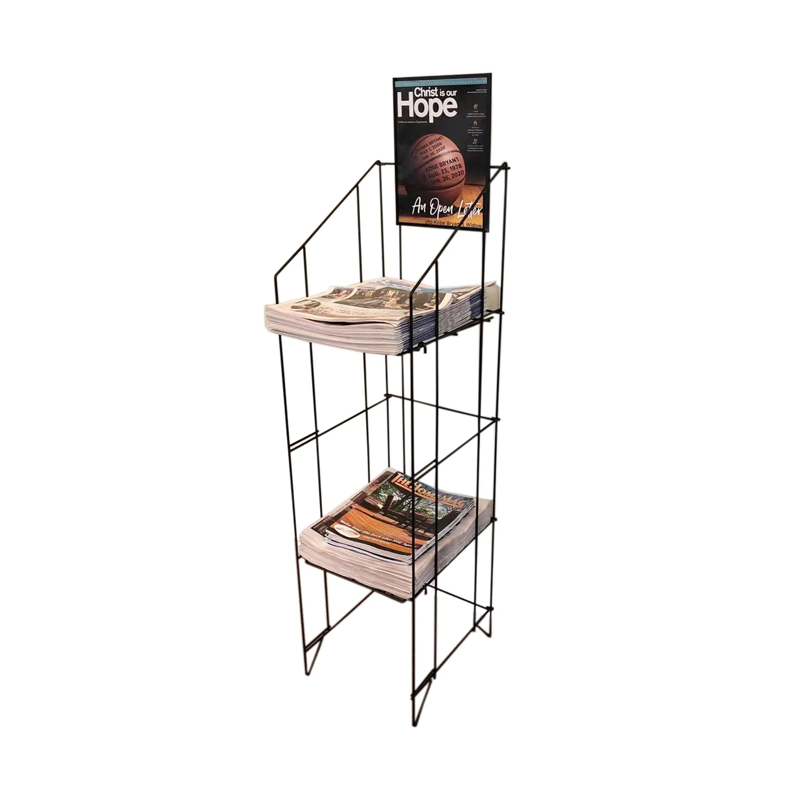FixtureDisplays® Wire Newspaper Rack Magazine Stand Magazine Rack 1112-912