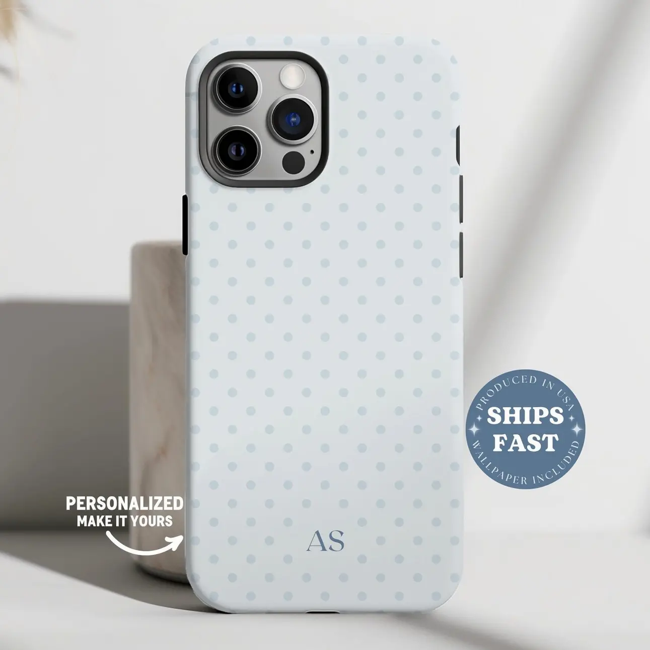 Personalized Blue Polka Dot Phone Case for Phone Case, Retro Christmas Movie Phone Case for iPhone 17 16 15 14 13 12 11 Pro Max X XS & SS Galaxy S21–S25 Plus Ultra, Holidays Xmas Tough Case, Perfect Gift for Film Lovers, Classic Gift for Her Him