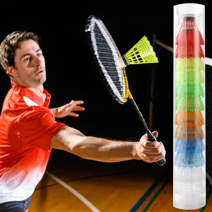 Badminton Birdies - Nylon Bedminton Shuttlecocks for Softball/Baseball Batting Training - Highly Stable & Durable 12 Pack Shuttle Balls for Indoor and Outdoor Matches, Randomly Colored for Beginner Training