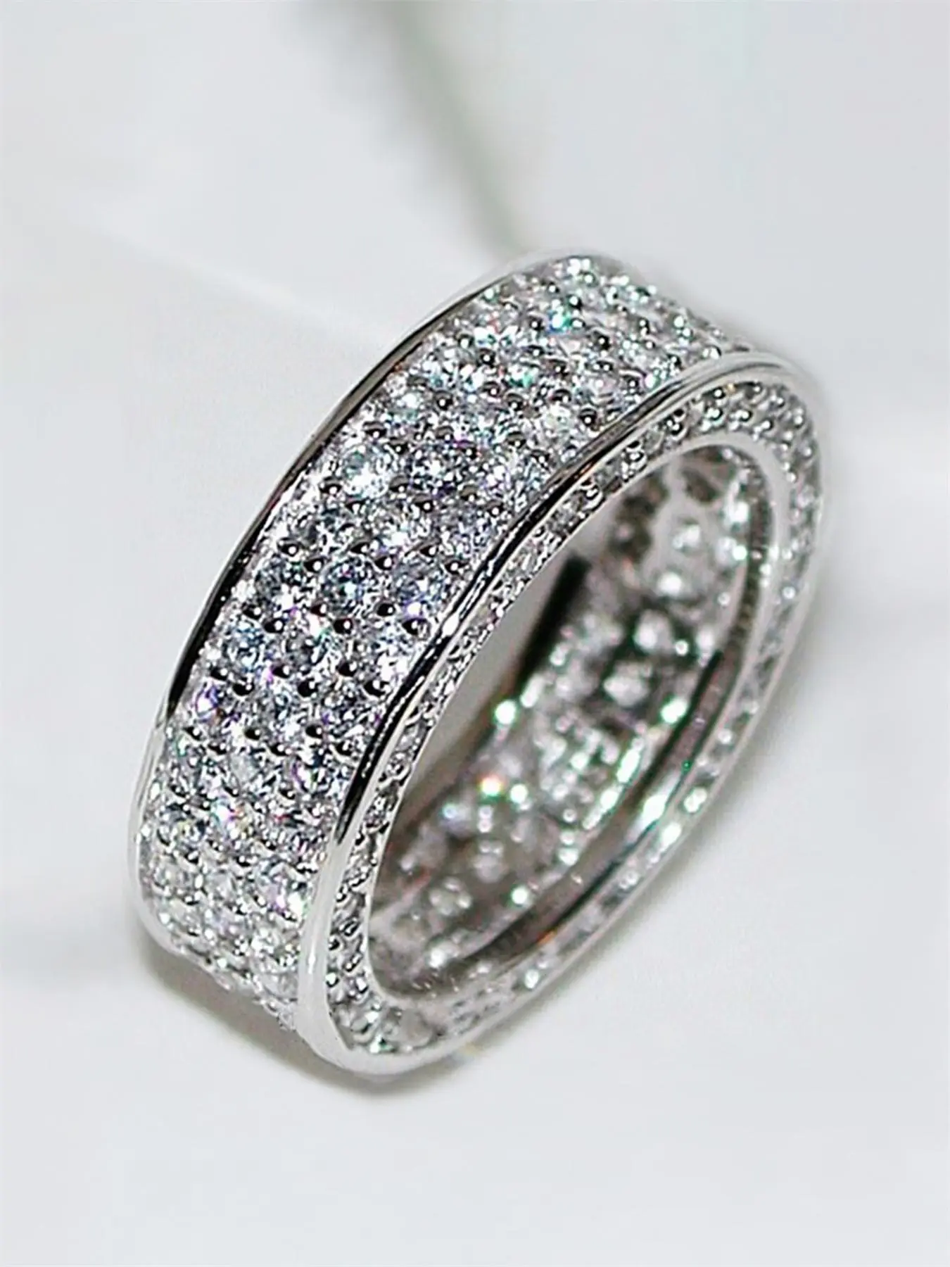 Elegant Rhinestone Decorated Ring, Elegant Exaggerated Ring, Elegant Glittering Ring, Fashion Accessories for Women for Party, Daily Clothing Decor, Trendy All-match & Exquisite Jewelry for Birthday Gift, Stackable Finger Rings