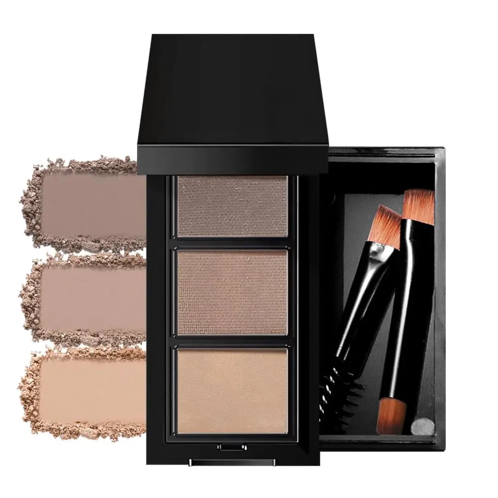 Light Medium Brown Eye Brow Powder for Women, Taupe Eyebrow Powder Kit with Brush, Long-Lasting  Brow Palette, Filler for Full, Defined Natural Brows Shaping