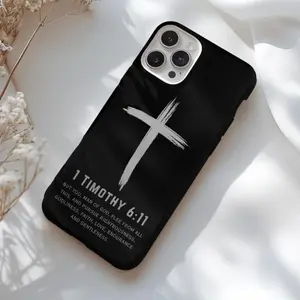 Bible Verse Phone Case with Cross Suitable for IPhone17 11 12 13 14 15 16 Pro Max Air Plus, Add Your Favorite Bible Quote,Christian Phone Case