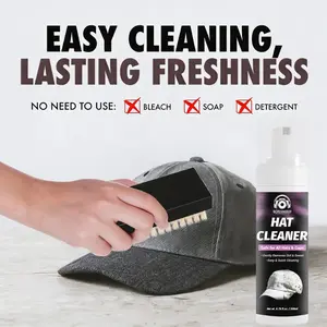 Household multi-purpose special cleaner for hats. Adopting a mild and safe formula, it will not damage fabrics. It integrates cleaning and maintenance in one, removes odors for a long-lasting fresh scent, and is suitable for various types of hats.