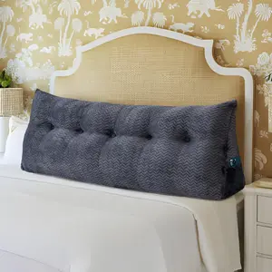 Headboard Wedge Pillow Large Headboard Pillow Wedge Pillow Headboard Soft and Supportive Bed Rest Reading Pillows for Sitting in Bed with Removable Cover