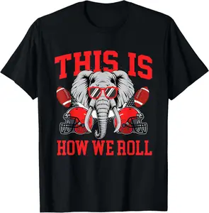 This Is How We Roll -  Lover Game Day T-Shirt Casual Graphic Top Fabric Shortsleeve Natural
