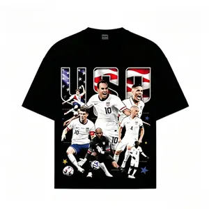 [⚽Graphic Tee]Vintage USA National Team Soccer Graphic T-Shirt – Christian Pulisic & USMNT Legends Bootleg Tee, Oversized 100% Cotton Streetwear Shirt, Patriotic American Soccer Fan Apparel, Retro Football Graphic Tee, Unisex Sportswear Gift