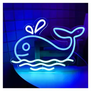 Sign Illuminated Whale Neon Lights For Homes Wall Decor Light Children's Room 40x26.7cm
