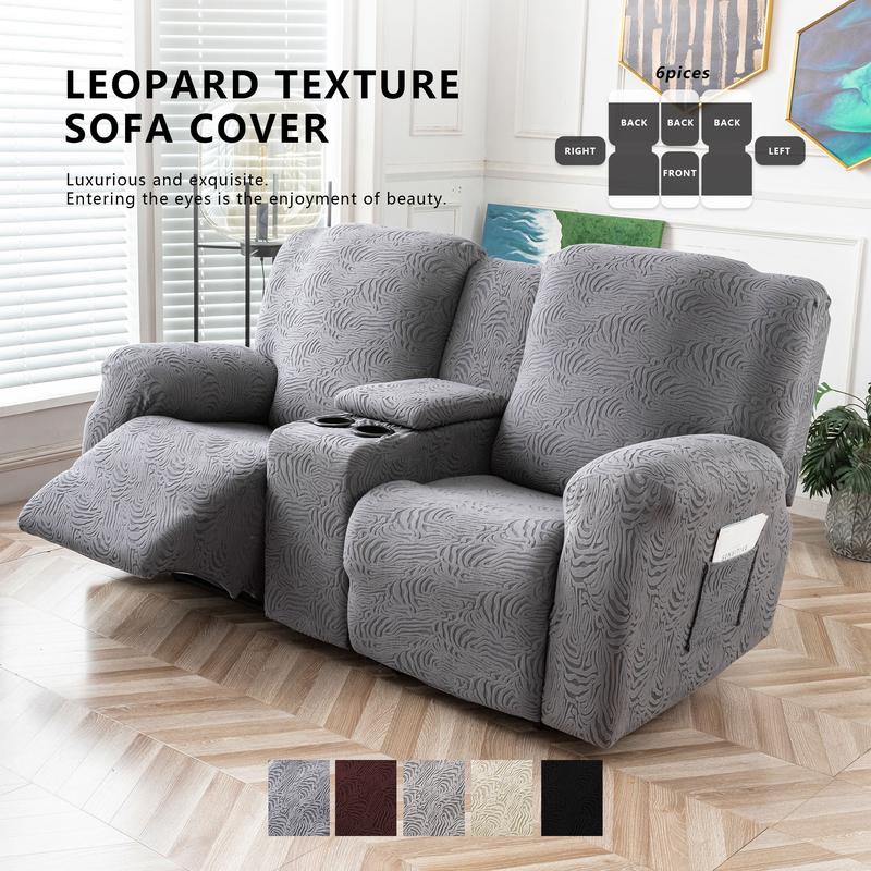 Recliner Loveseat Cover with Middle Console - Stretch Jacquard Sofa Slipcover for 2-Seat Reclining Couches with Elastic Straps & Furniture Protector #TikTokShopHolidayHaul