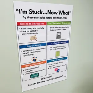 I'm Stuck...Now What? Anchor Chart | Laminated I'm Stuck Poster | Before Asking the Teacher Poster | Student Problem Solving | Classroom Procedures
