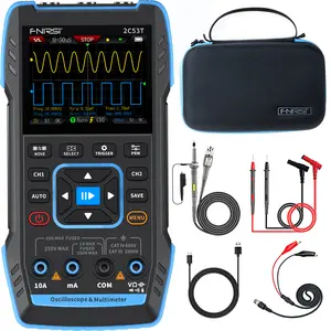 FNIRSI 2C53T 50MHz Upgraded Handheld Oscilloscope 250MS S Sampling Rate 3 In 1 Digital Oscilloscope Multimeter DDS Signal Generator 19999 Counters Test Voltage Current Capacitance Resistance and Diodes