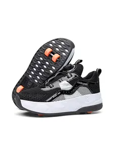 Spring/autumn Walking Shoes, Upgraded Four-Wheel Stability, Detachable Wheels, Outdoor Roller Skating, Anti-Slip Sole, Adjustable Buckle