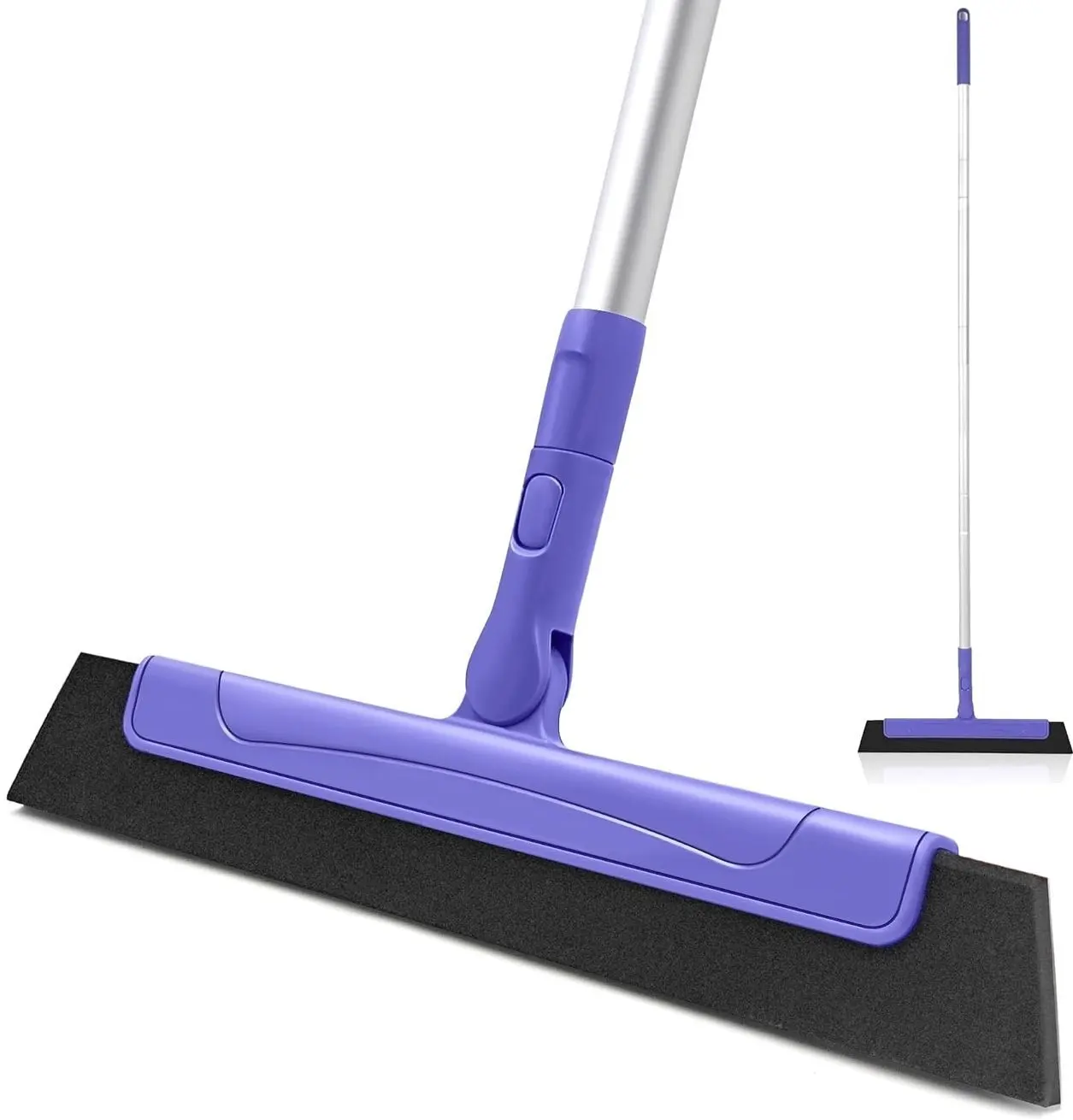Floor Squeegee Broom,Foam Blade with 48" Swivel Floor Squeegee for Floor Home Kitchen Bathroom Tile Pet Hair Water Foam Tight