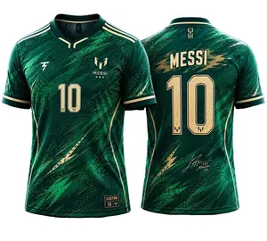 Messi Number 10 Jersey, Emerald Green Graphic Jersey, Custom Name Athletic Shirt, Unisex Fan Gift