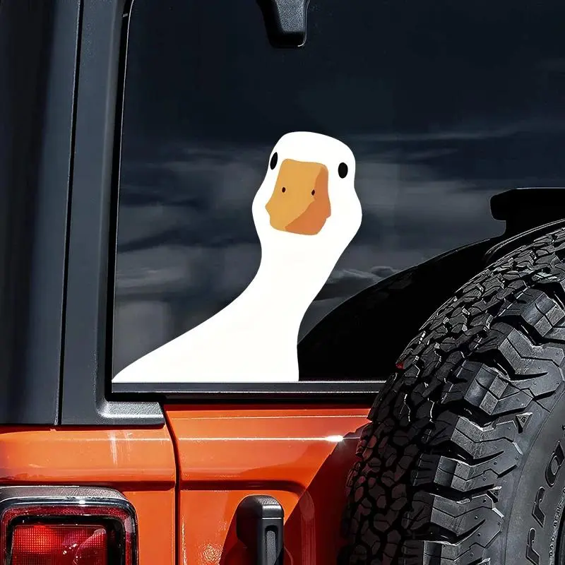Weatherproof Vinyl Duck Decal - 15x15cm Glueless Self-Adhesive Easy-Apply Window Sticker, Long-Wearing Vehicles Accessory for Car Enhancement & Window Decor